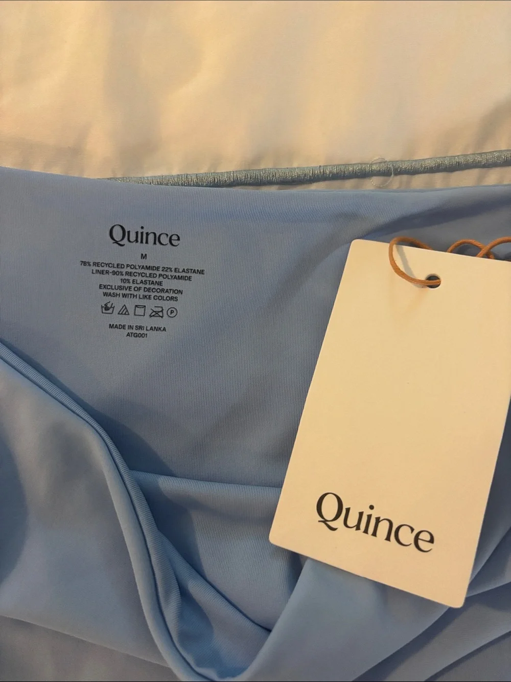 Quince High-Waist Bikini Bottoms in Light Blue